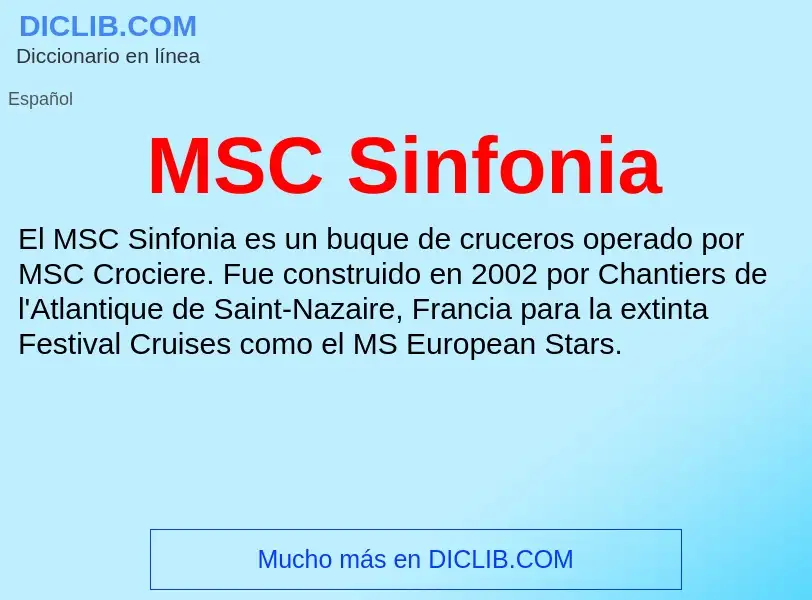 Was ist MSC Sinfonia - Definition