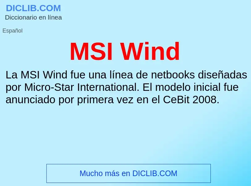 Was ist MSI Wind - Definition