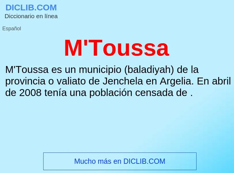 Wat is M'Toussa - definition