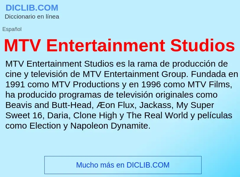 Wat is MTV Entertainment Studios - definition