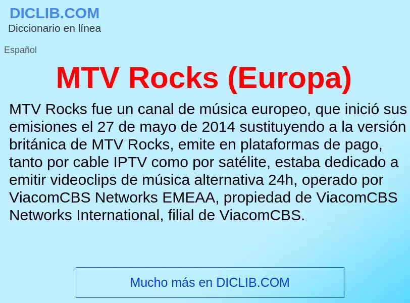 Wat is MTV Rocks (Europa) - definition