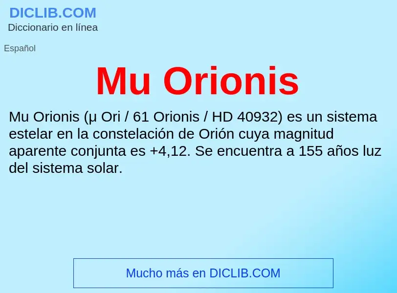 O que é Mu Orionis - definição, significado, conceito