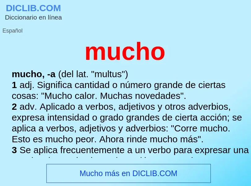 What is mucho - meaning and definition