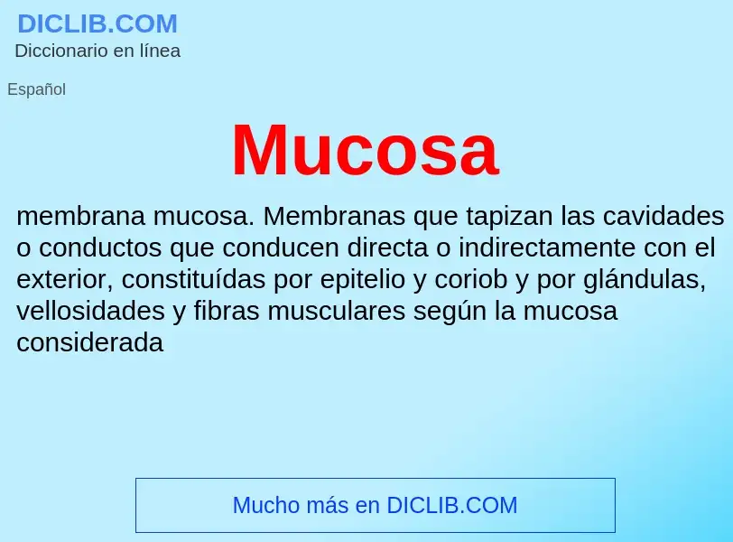 ¿Qué es Mucosa? - significado y definición