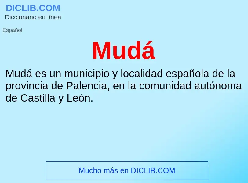 What is Mudá - definition