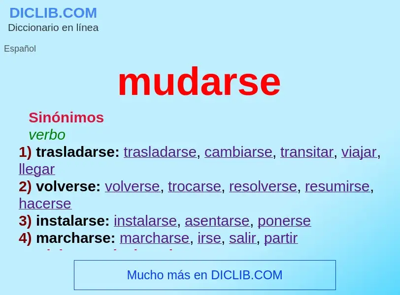 What is mudarse - meaning and definition