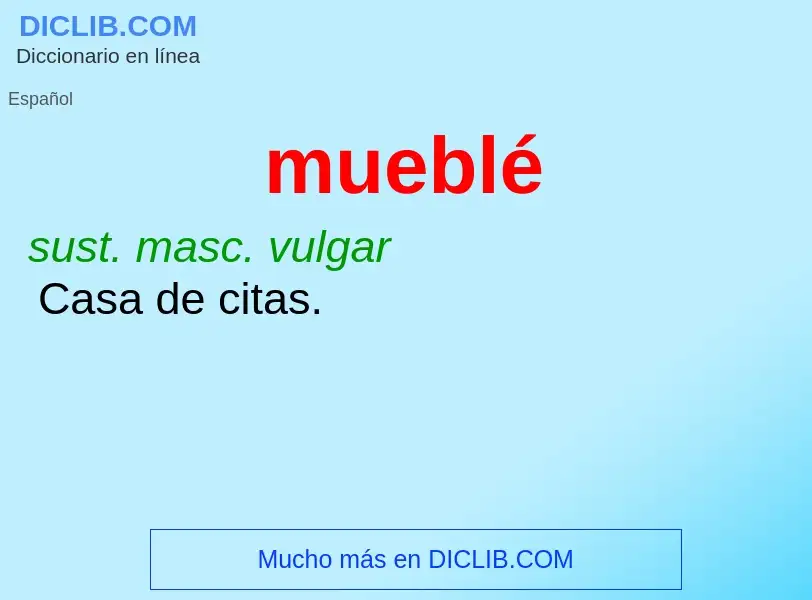 ¿Qué es mueblé? - significado y definición