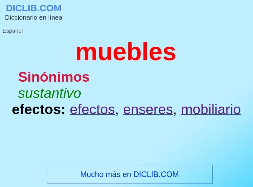 ¿Qué es muebles? - significado y definición