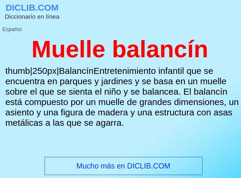 ¿Qué es Muelle balancín? - significado y definición