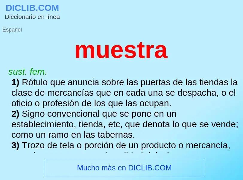 What is muestra - meaning and definition