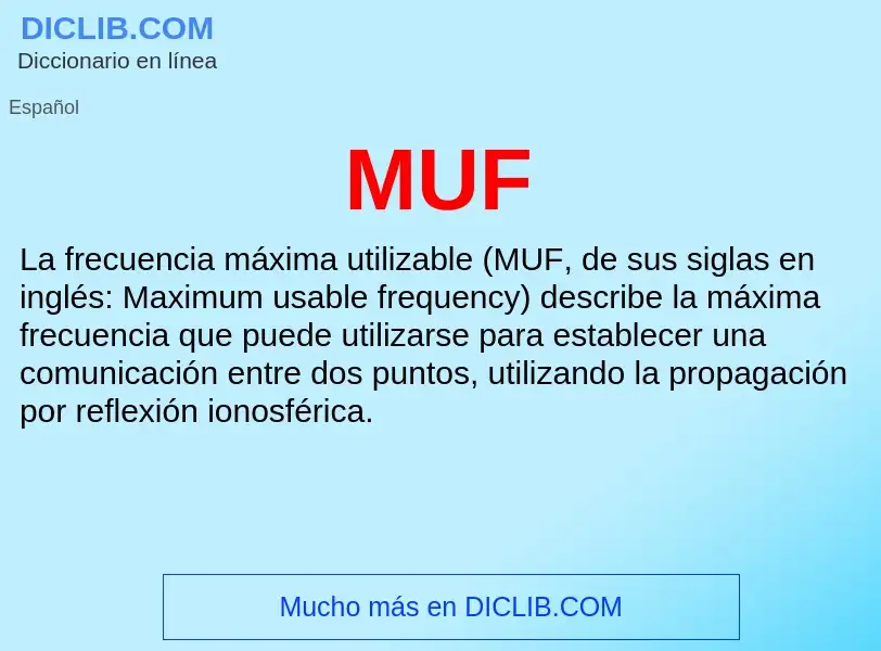 Wat is MUF - definition