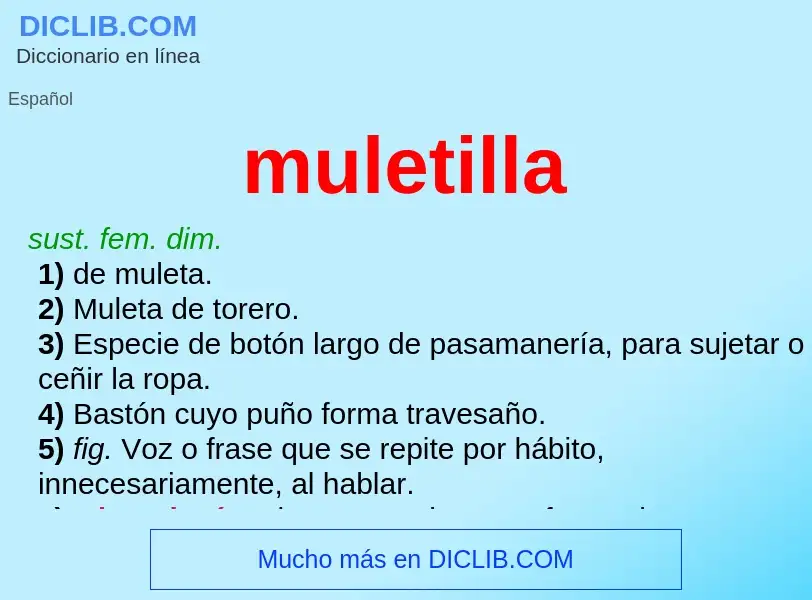 Wat is muletilla - definition