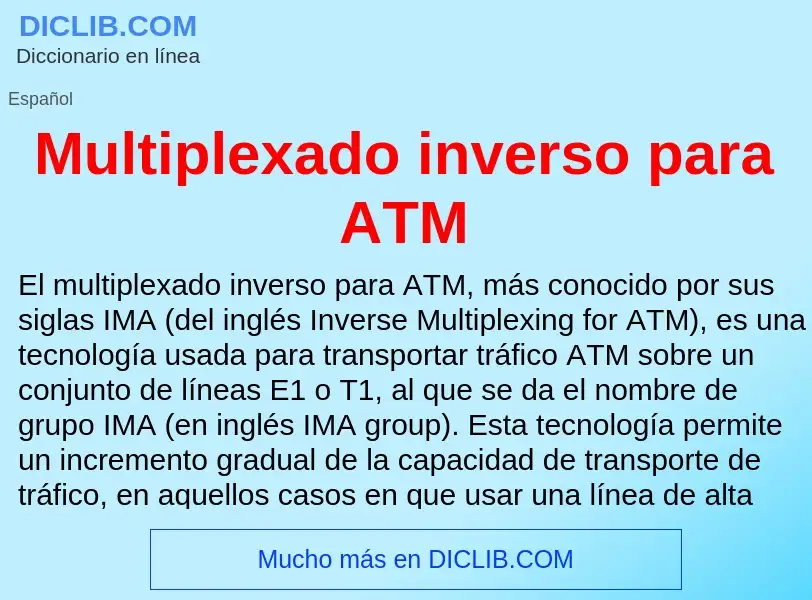 ¿Qué es Multiplexado inverso para ATM? - significado y definición