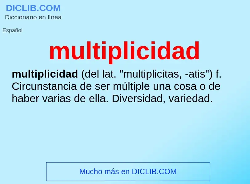 ¿Qué es multiplicidad? - significado y definición