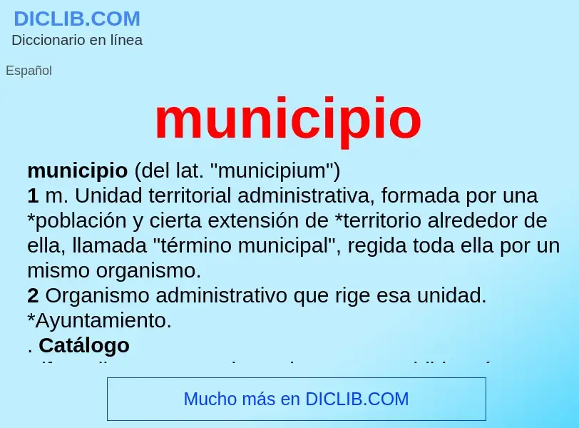 What is municipio - definition