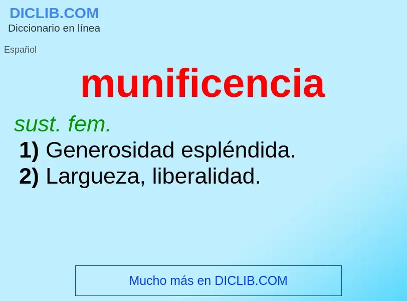 Was ist munificencia - Definition