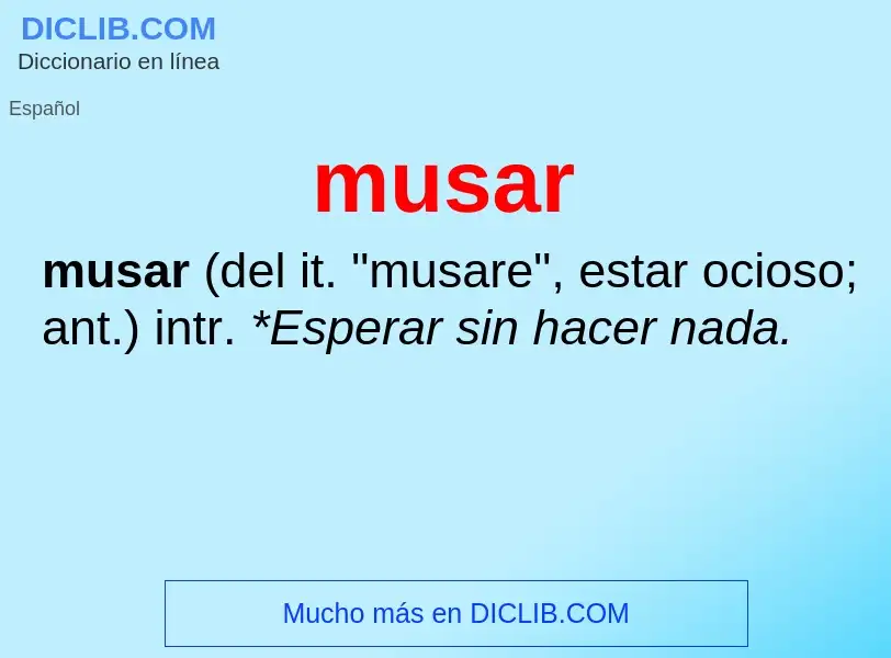 O que é musar - definição, significado, conceito