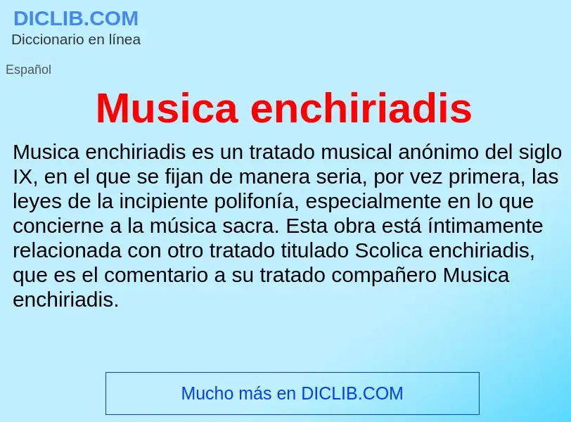 What is Musica enchiriadis - definition