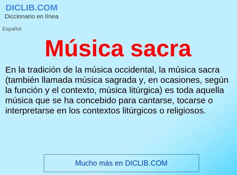 What is Música sacra - meaning and definition