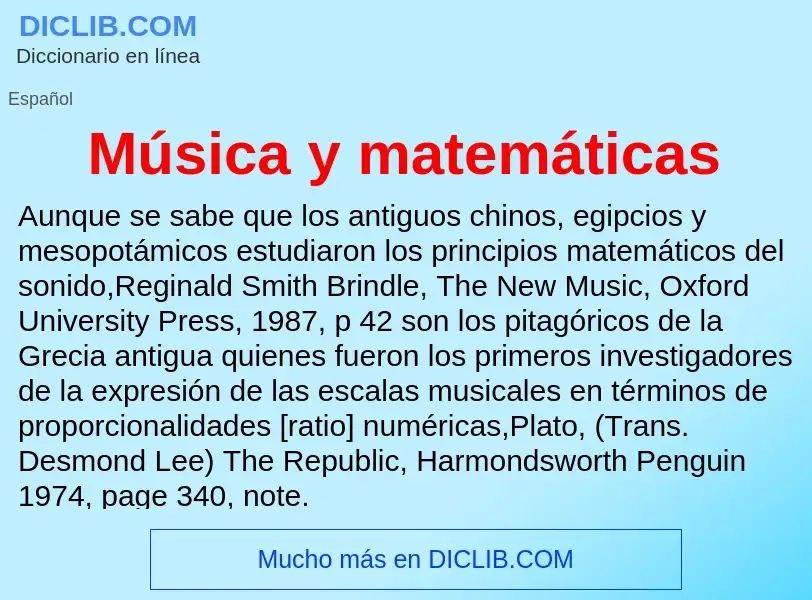 Wat is Música y matemáticas - definition