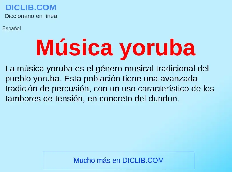 What is Música yoruba - definition