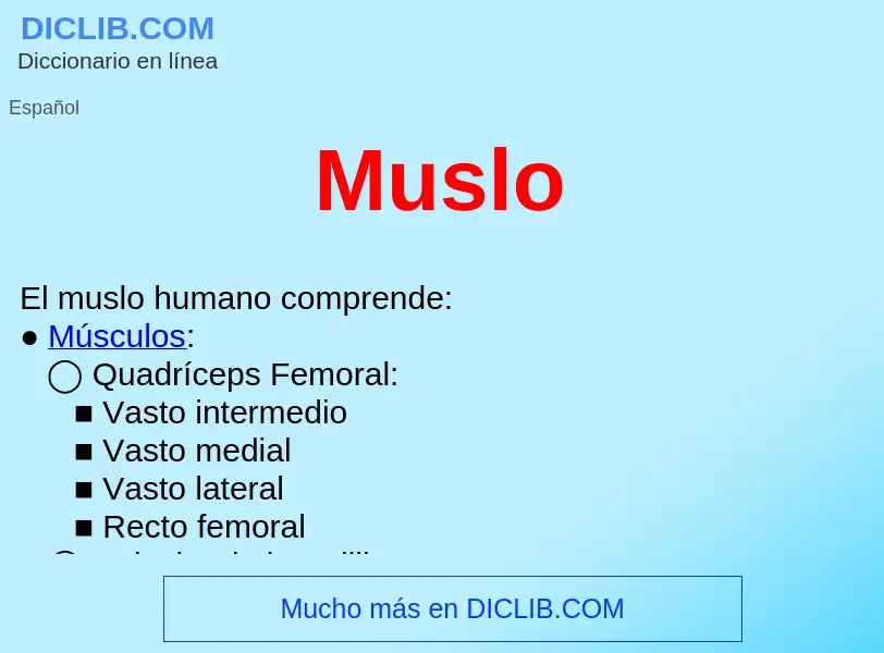 ¿Qué es Muslo ? - significado y definición