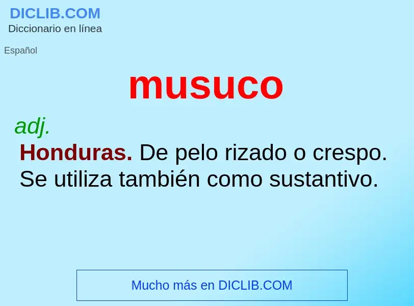 What is musuco - meaning and definition