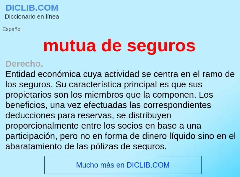 What is mutua de seguros - meaning and definition