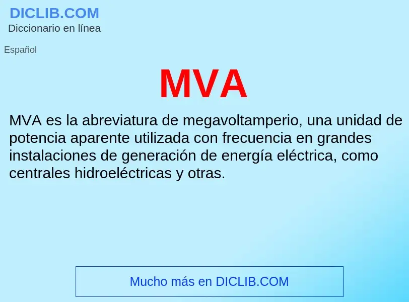 Wat is MVA - definition