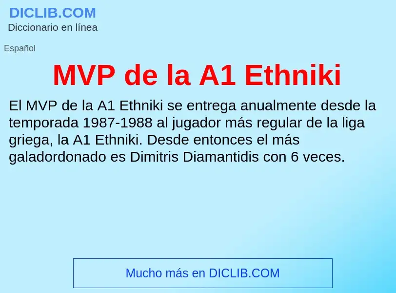 Wat is MVP de la A1 Ethniki - definition