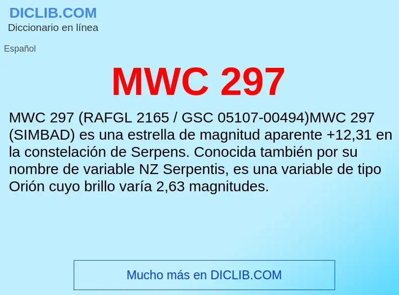 Wat is MWC 297 - definition