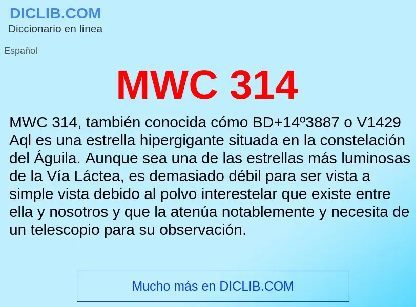 Wat is MWC 314 - definition