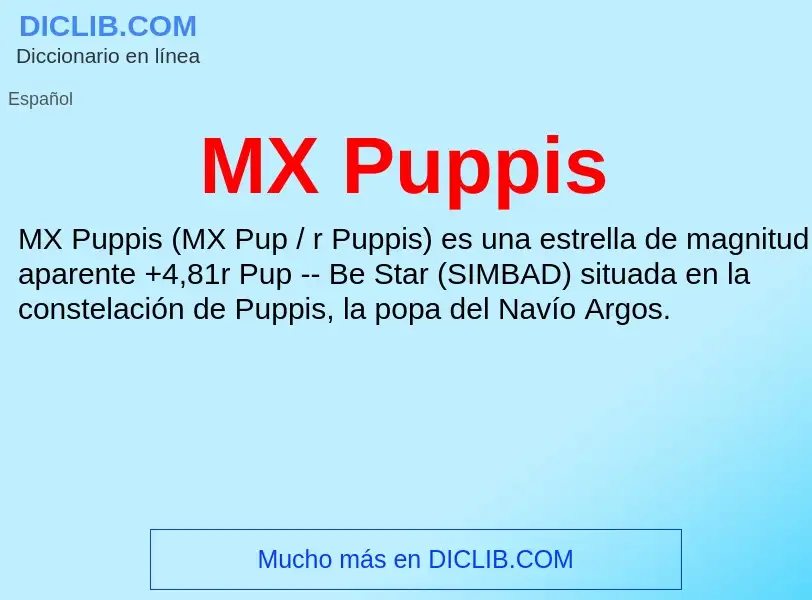 Wat is MX Puppis - definition