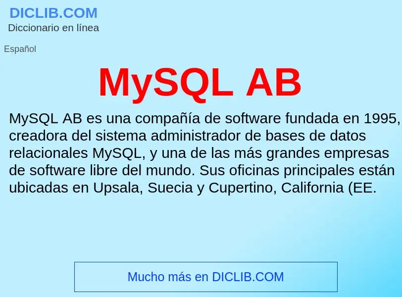 Was ist MySQL AB - Definition