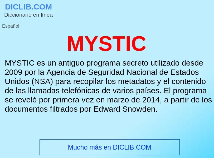 Wat is MYSTIC - definition