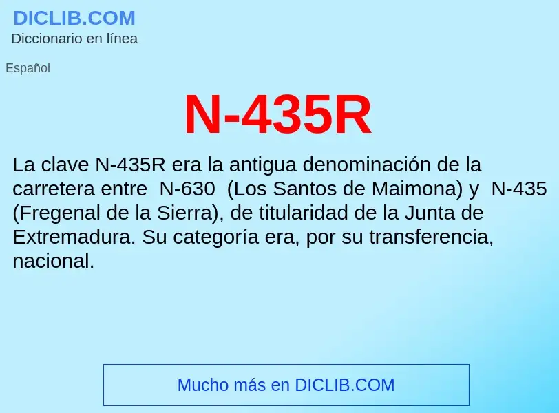 O que é N-435R - definição, significado, conceito