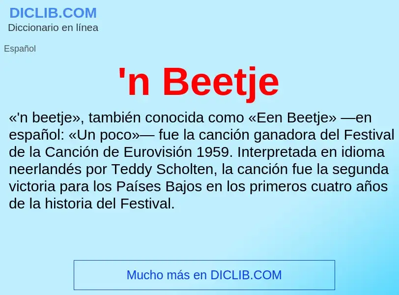 What is 'n Beetje - meaning and definition