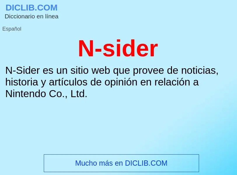 ¿Qué es N-sider? - significado y definición