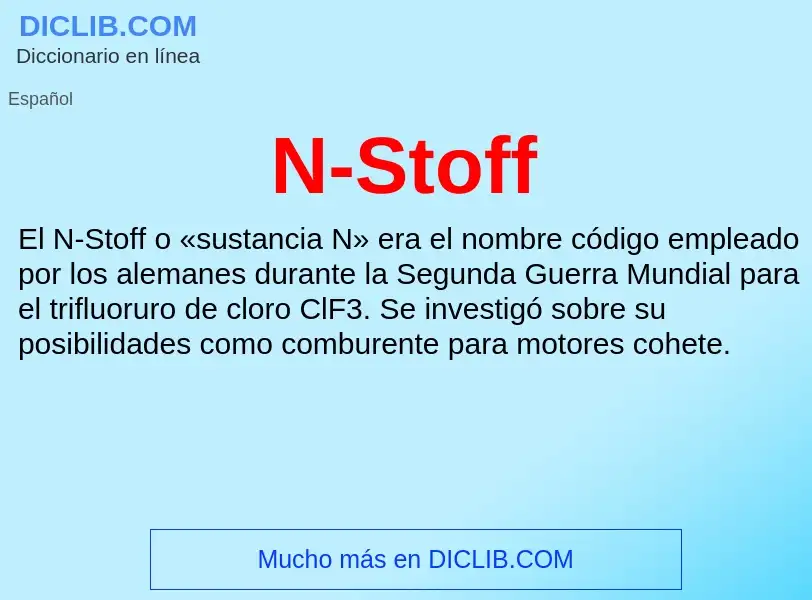 ¿Qué es N-Stoff? - significado y definición