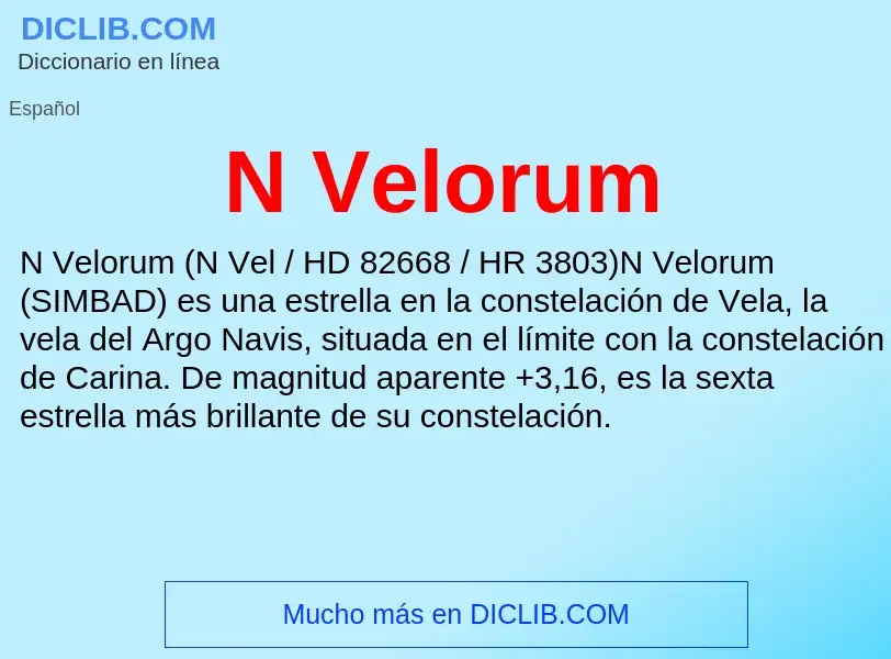 What is N Velorum - meaning and definition