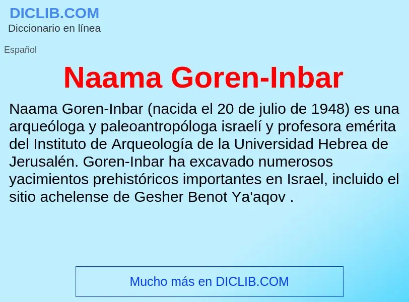 O que é Naama Goren-Inbar - definição, significado, conceito