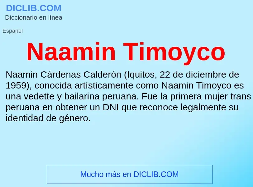 O que é Naamin Timoyco - definição, significado, conceito