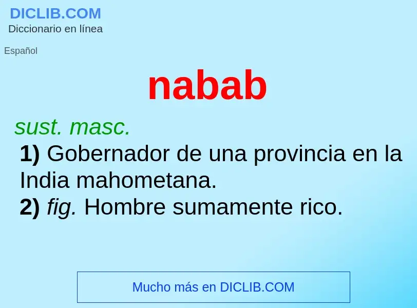 O que é nabab - definição, significado, conceito