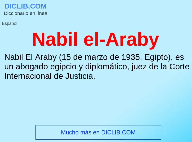 Что такое Nabil el-Araby - определение