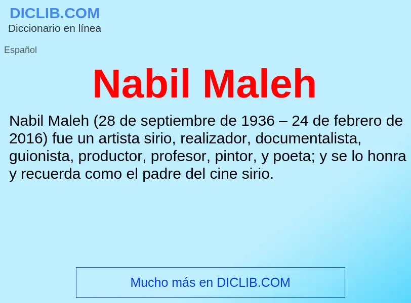 Что такое Nabil Maleh - определение