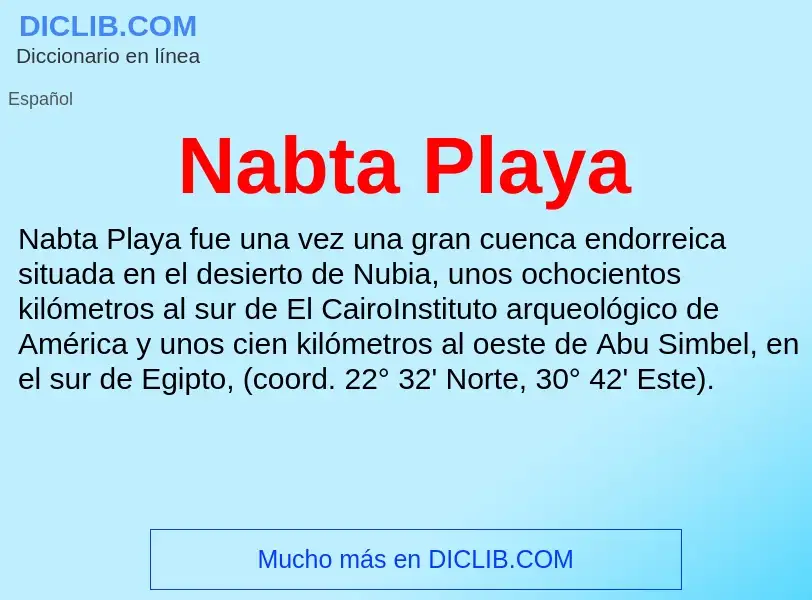 Что такое Nabta Playa - определение