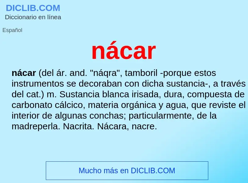 What is nácar - meaning and definition