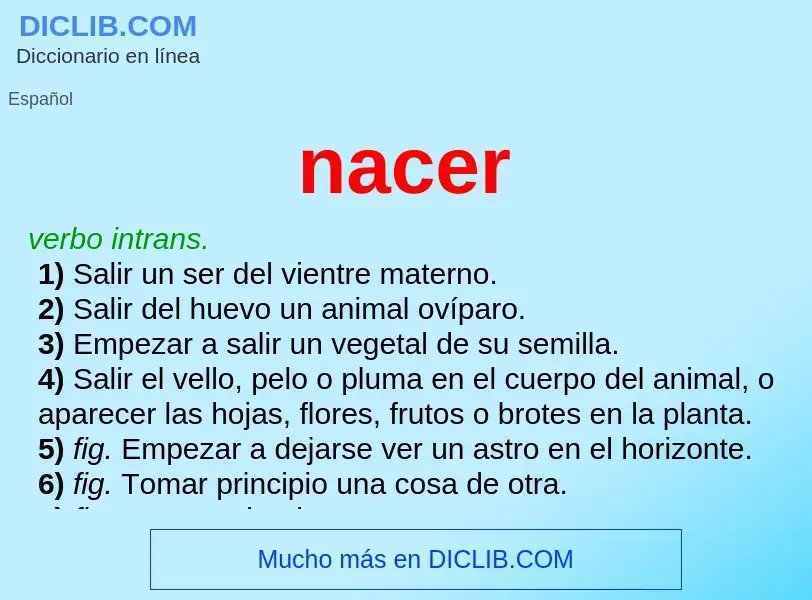 What is nacer - meaning and definition