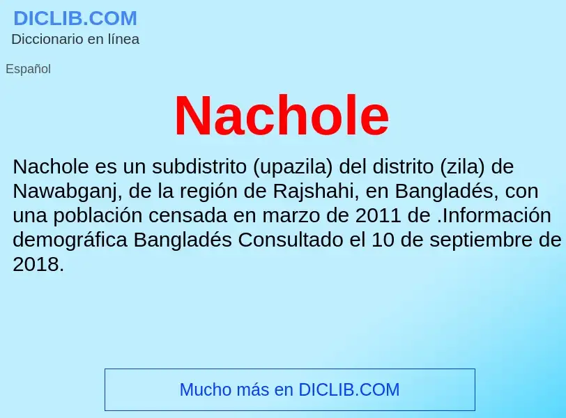 ¿Qué es Nachole? - significado y definición