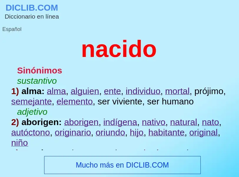 What is nacido - definition